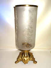 Messing & Glas Grablaterne Grablicht Grablampe Grableuchte mit Sockel 52cm