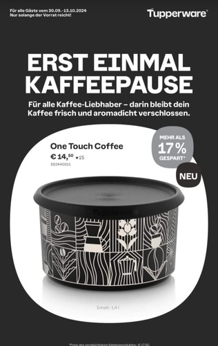 Tupperware one touch coffee - tupperware,