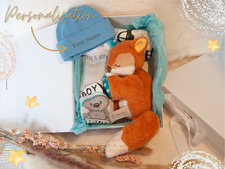 Baby Geschenke zur Geburt personalisiert-bestickt "Blue Moon" mit Geschenkbox