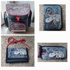 Scoolio Schulranzen Set 4-tlg. Motiv: Dino Dinosaurier, Einschulung Grundschule