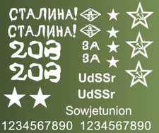 RC Panzer 1/16 Decals Aufkleber T34 KV1 PanzerThank 1:16 UdSSr Tank (56/17)