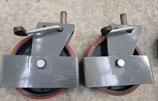 2x Lenkrollen Schwerlastrollen Bockrollen 18,5cm Mit Bremse Kunststofflauffläche