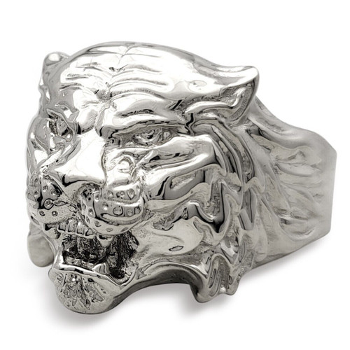 Echt 14k weißgold - tiger, ring