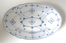 Fleischplatte  gewellter Rand  Kalk  Indisch blau  Porzellan  (10)