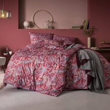 Estella Mako Jersey Bettwäsche 155x220 Milano rot bunt Paisley 6373-460