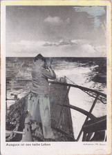 AK Postkarte Ausguck auf einem U Boot auf See deutsche Kriegsmarine 2. WK