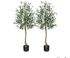 Eleganter Künstlicher Olivenbaum 120 cm -  Kunstpflanze im Topf