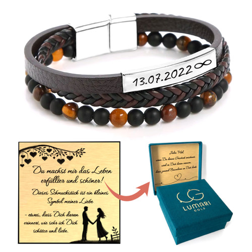 Herren armband braun - herren,