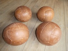 4 Stück - Alter Medizinball aus Schule - Lederball Sportball 2 Kg - Vintage