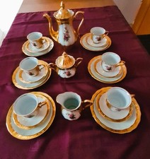 Kaffee-Service Bavaria Handarbeit 24 Karat Gold  Germany