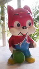 FIX UND FOXI ROLF KAUKA QUIETSCHER COMICFIGUR "FOXI" Gummifigur 1960er ca. 22 cm