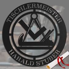 Tischler Zunftzeichen Schild - Wunschtext - Handwerker Geschenk