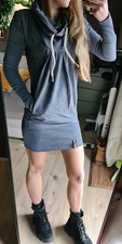 ?NEU! Naketano Kleid blau-grau rauchblau Anthrazit XS/32/34 Longpullover Hoodie
