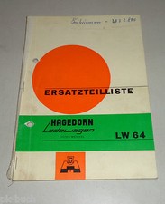 Teilekatalog / Ersatzteilliste Hagedorn Ladewagen LW 64 Stand 12/1963
