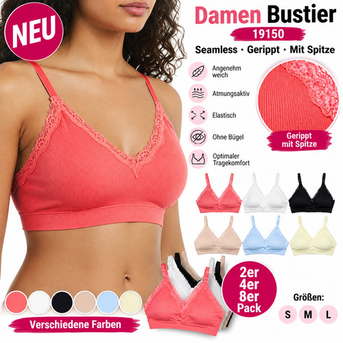 Damen bustier seamless - bustier,