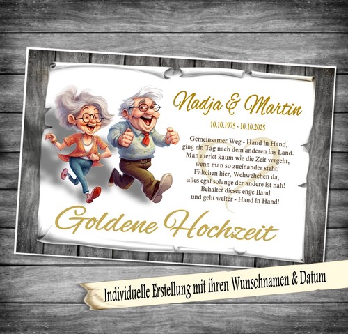 Urkunde goldene hochzeit - goldene,