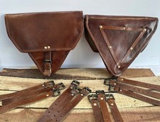 2x Seitentaschen Satteltaschen Leder Vintage Motorrad Cafe Racer