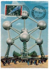 Belgien 1958 Maxikarte - Postkarte / Atomium Michel Nr. 1098
