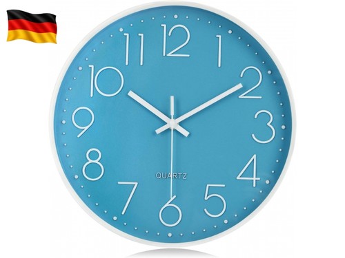 Blau modern wanduhr lautlos - modern,