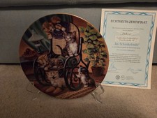Kahla  Schaukelstuhl  Sammelteller Zertifikat