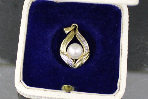 Diamant perlen goldanhänger - diamant,