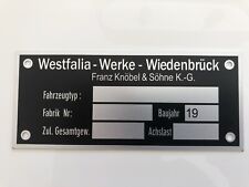 Westfalia Anhänger Typenschild Franz Knöbel