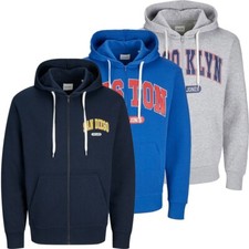 JACK & JONES Herren Sweatjacke Bradley Zip Hoodie Weit Geschnitten Relaxed Fit