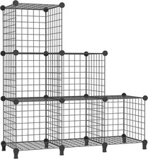 AWTATOS Regal 6 Regal Drahtwürfel Stapelbarer Regal Würfel DIY Metallgitter