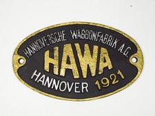 Original Waggonschild - HAWA Hannover von 1921