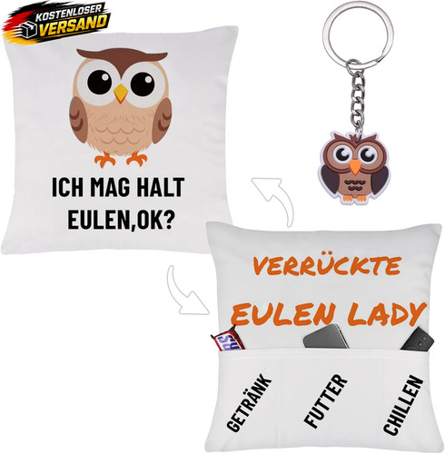 Eulen kissenbezug mit - eulen,