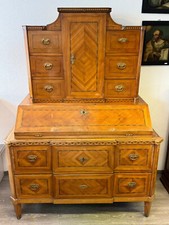 ANTIKER LOUIS SEIZE AUFSATZSEKRETÄR KOMMODE SEKRETÄR NUSSBAUM FURNIERT UM 1780