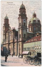 alte Ak München, Theatinerkirche, gelaufen 1904