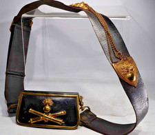 1.WK - Frankreich Kartuschkasten der Artillerie für Offiziere mit Bandollier