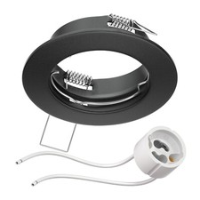 5 x Decken-Einbaurahmen LED Halogen Schwarz matt inkl. GU10 Fassung Schwenkbar