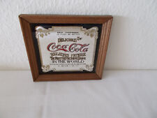 Coca Cola  Original Spiegel Bild  5 Cent Coke most refreshing Holz Werbung 16x15
