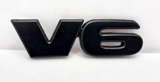 3D V6 KFZ Metall Aufkleber schwarz Logo Emblem Sticker Auto Tuning