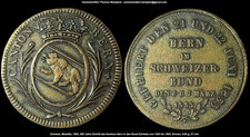 Schweiz Medaille 1853 500 Jahre 1353 Eintritt in Bund Schweiz Kanton Bern Bronze