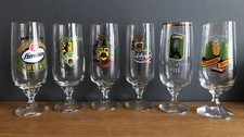 Set Bier-Tulpen 6-teilig, mit Brauerei-Werbeaufdruck, DDR, etwa 1970 