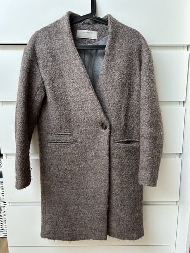 Zara mantel wolloptik grau - wolloptik,