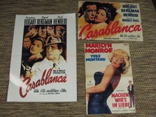 3 Stück Film Klassiker Casablanca,Monroe Plakate aus 1980.Jahre