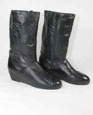 Damenstiefel Leder Winterstiefel Sandra schwarz wedges True VINTAGE 90s  boots