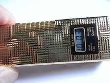 Selten Vintage  Feuerzeug Jackson Digital LCD Uhr Gold Farbe