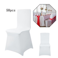 Stuhlhussen Stretch Stuhlbezug Universell Hochzeit Stuhlüberzug Weiß Deko NEU