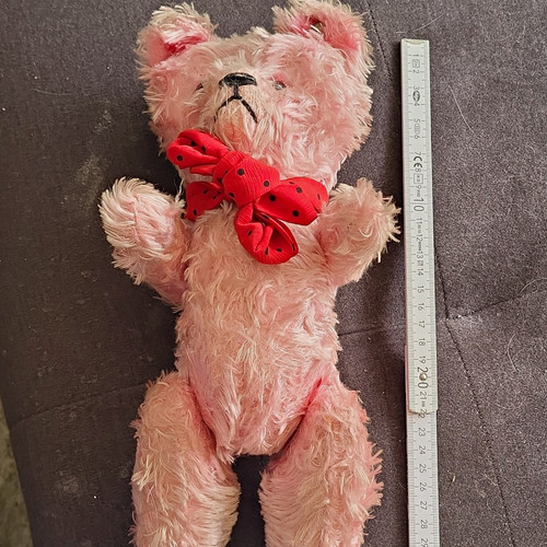 Teddybär rosa mit roter - cm,