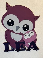 Kinder-Garderobe Eule „Lea“ – Holz – mit vier Kleiderhaken - neuwertig