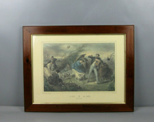 alte Grafik Kunstdruck Lithographie " The Air " im Holzrahmen hinter Glas