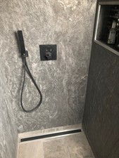 Duschrückwand Fliesenspiegel aus Naturstein 244 x 122 cm Schiefer Echtstein