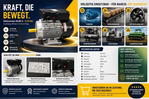 Elektromotor ml80 0 75 - –, 0,75