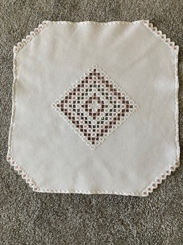 Hardanger decke weiß rose - decke,, weiß/rose