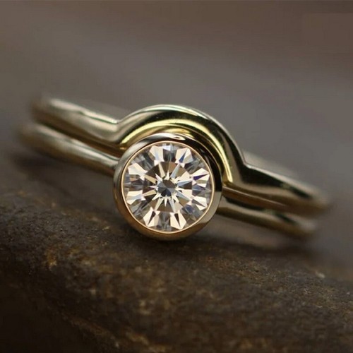 Rund diamant braut lünette - rund,